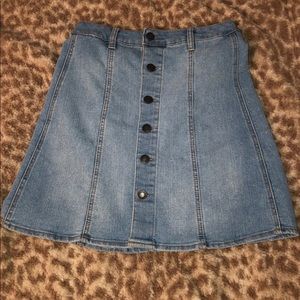 button up denim skirt